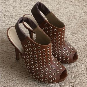 Alexander Mcqueen peep toe booties